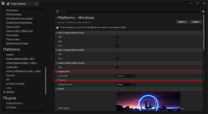 Default RHI -> DirectX11